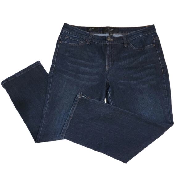 Nine West Cropped Denim Jean Mid Rise Dark Wash Blue Stretch Classic Casual 10 - Picture 3 of 8